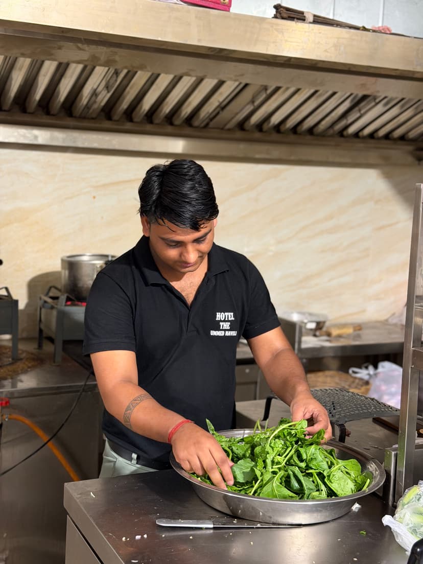 Chef preparing traditional Rajasthani dishes